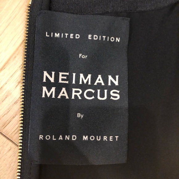 ROLAND MOURET Electra Black Lace Corset Bustier Staples Boning Pencil Dress SZ 8 - Picture 15 of 16